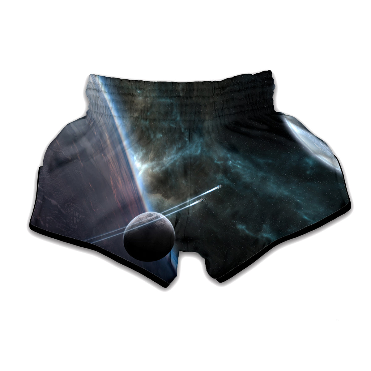 Planet And Space Print Muay Thai Boxing Shorts