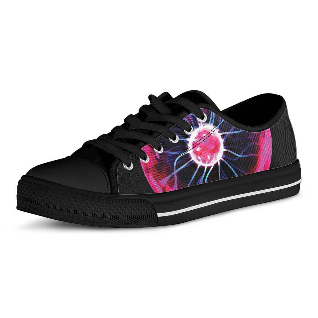 Plasma Ball Print Black Low Top Shoes