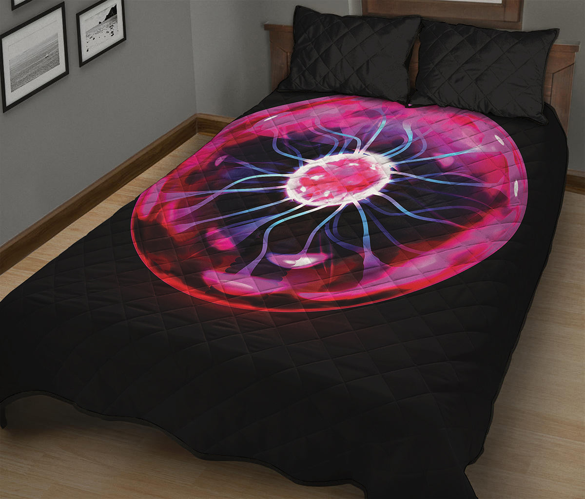 Plasma Ball Print Quilt Bed Set