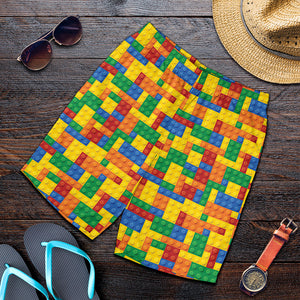 Plastic Building Blocks Pattern Print Men's Shorts