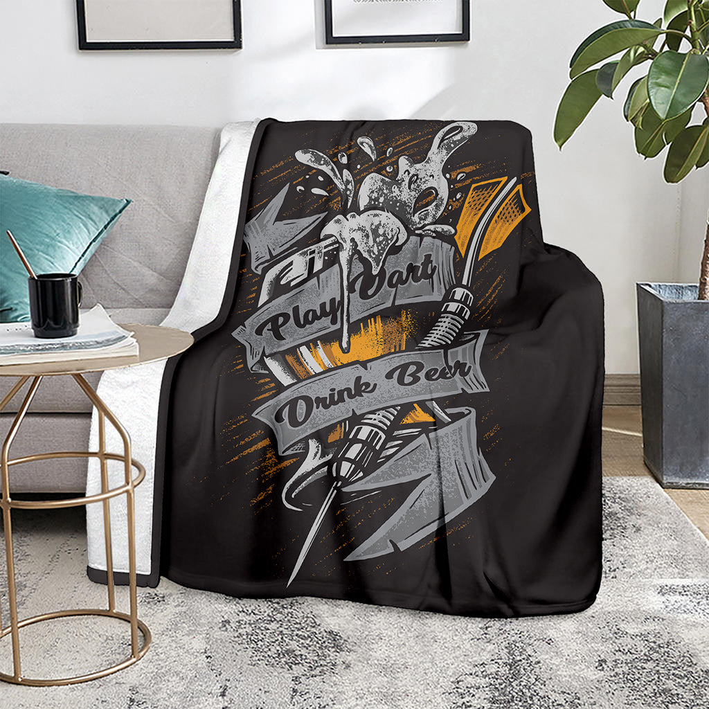 Play Dart Drink Beer Print Blanket
