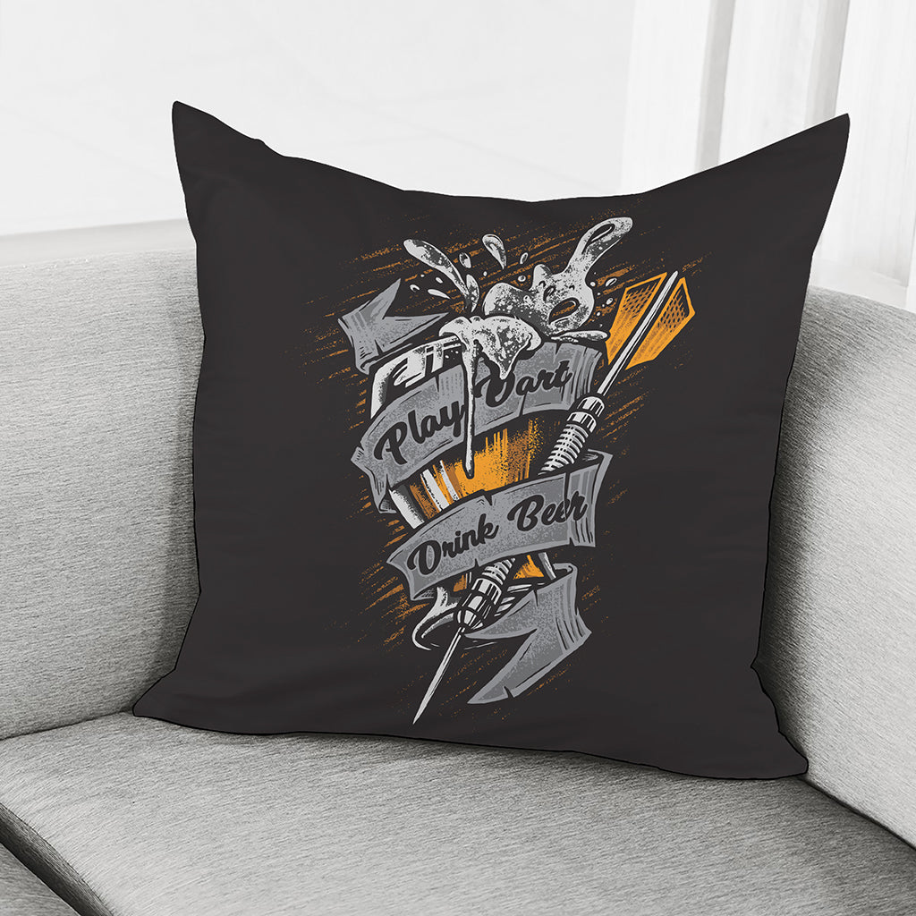 Play Dart Drink Beer Print Pillow Cover