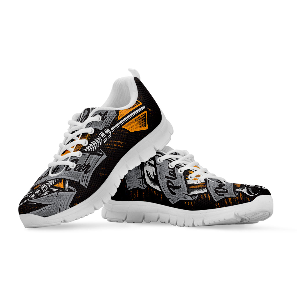 Play Dart Drink Beer Print White Sneakers