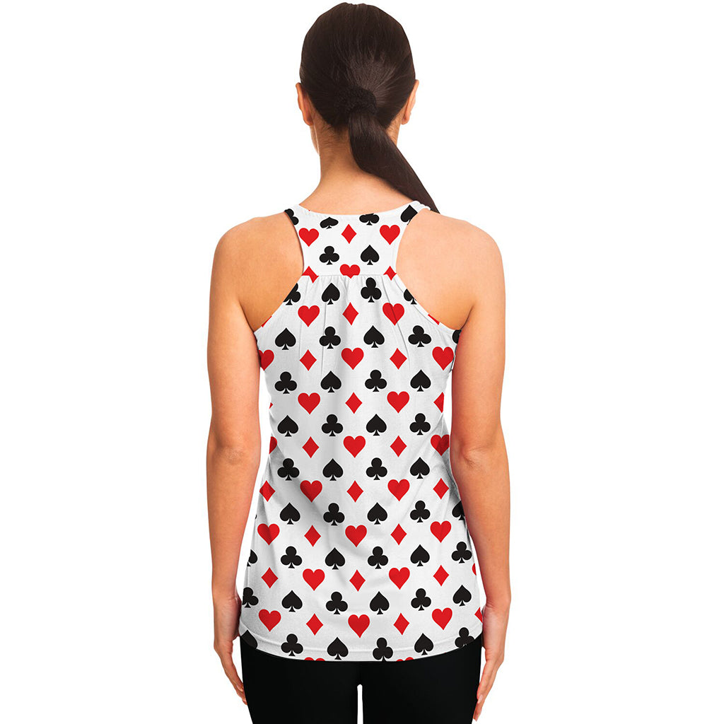 Playing Card Suits Pattern Print Women's Racerback Tank Top
