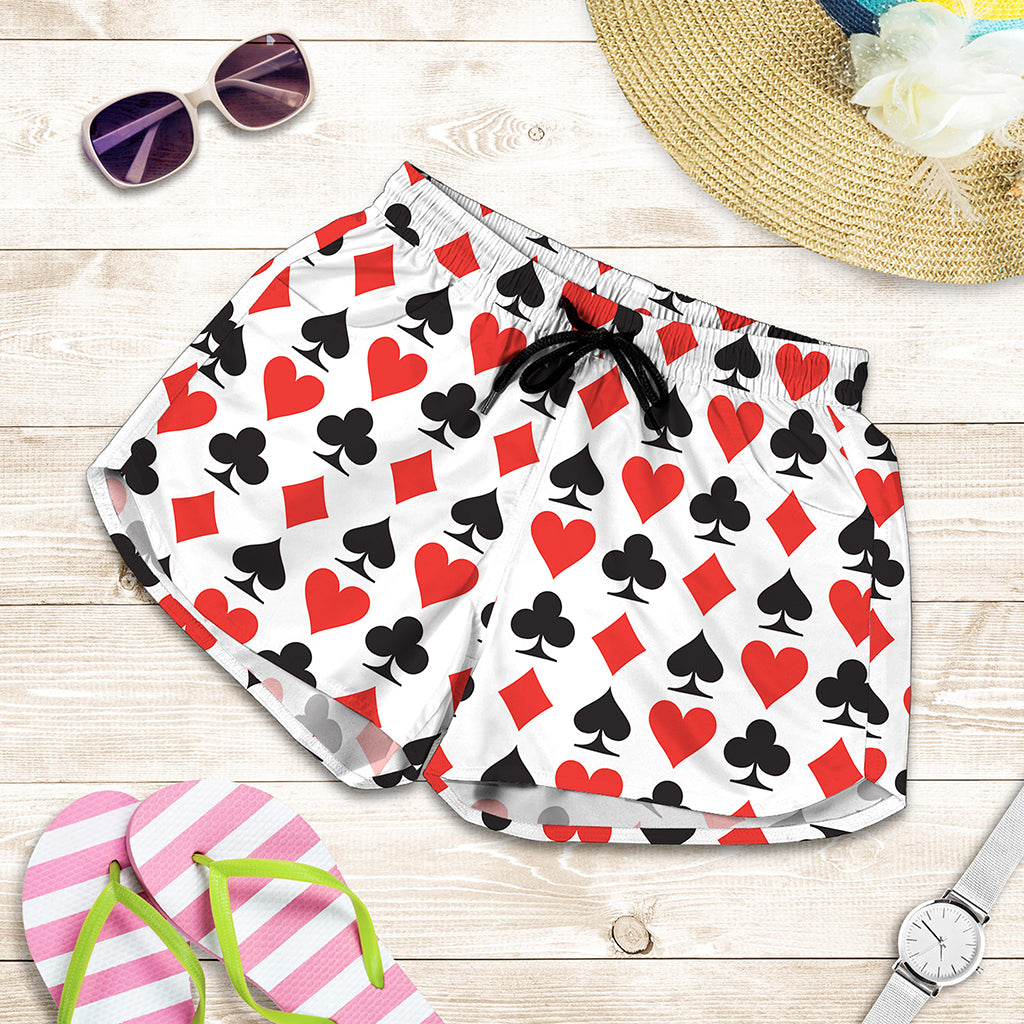 Playing Card Symbols Pattern Print Women's Shorts
