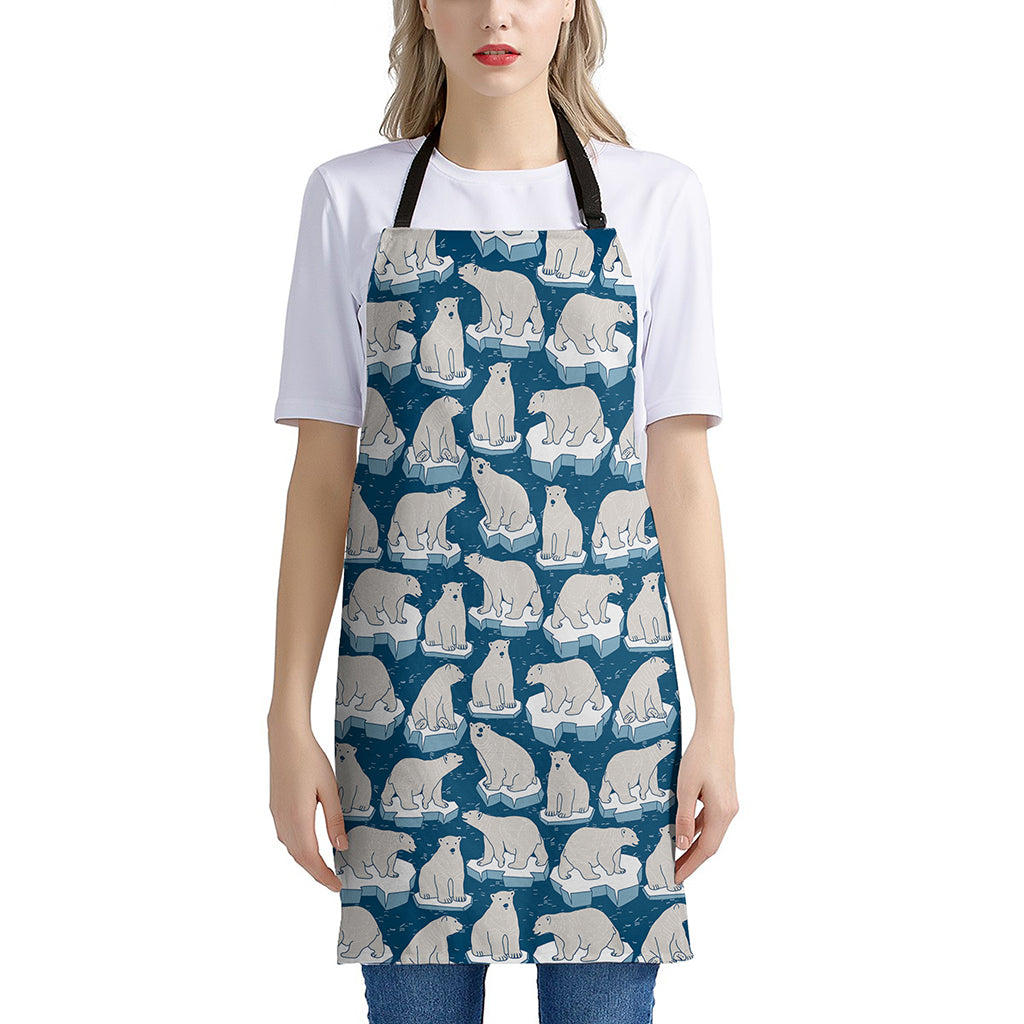 Polar Bear On Ice Pattern Print Apron
