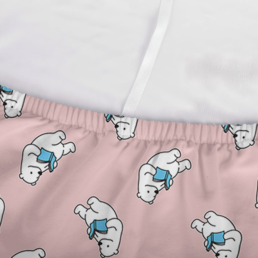 Polar Bear Reading Book Pattern Print Sofa Cover