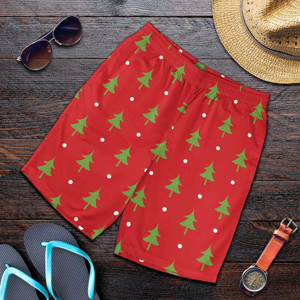 Polka Dot Christmas Tree Pattern Print Men's Shorts
