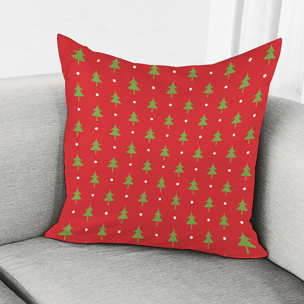 Polka Dot Christmas Tree Pattern Print Pillow Cover