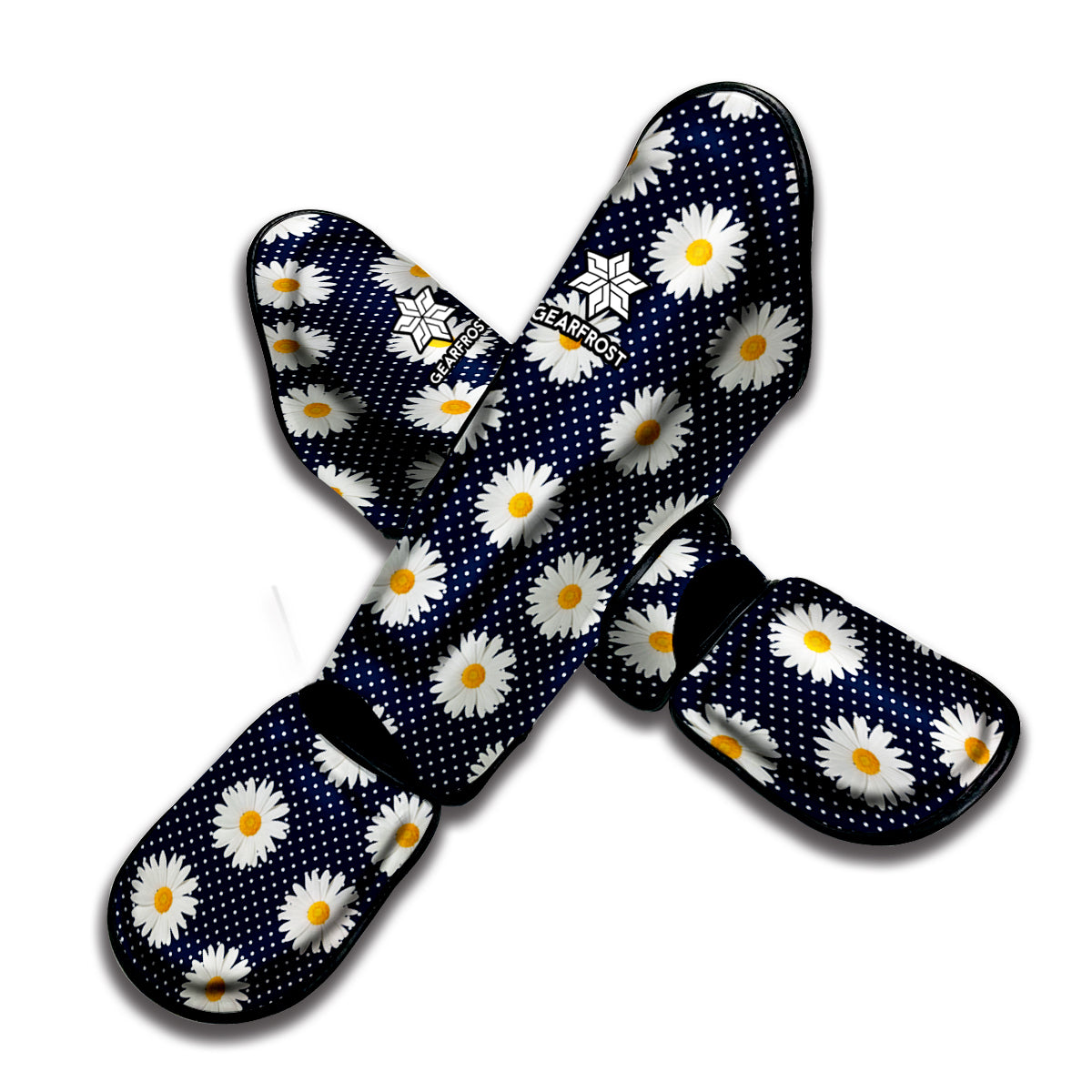 Polka Dot Daisy Floral Pattern Print Muay Thai Shin Guard
