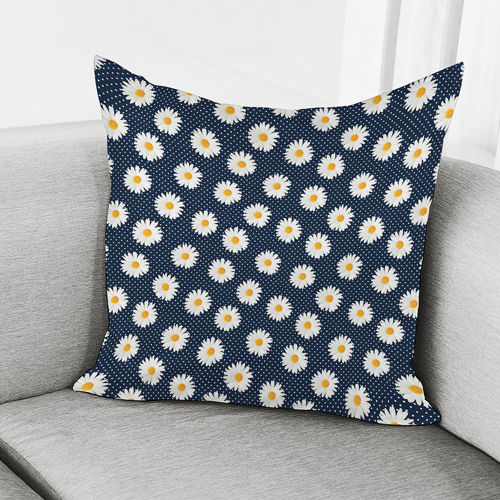 Polka Dot Daisy Floral Pattern Print Pillow Cover