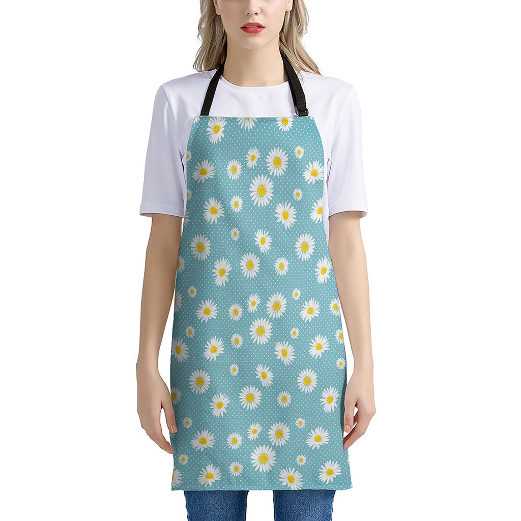 Polka Dot Daisy Flower Pattern Print Apron