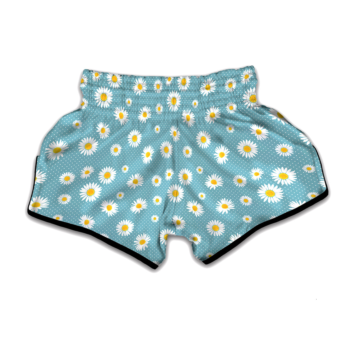 Polka Dot Daisy Flower Pattern Print Muay Thai Boxing Shorts