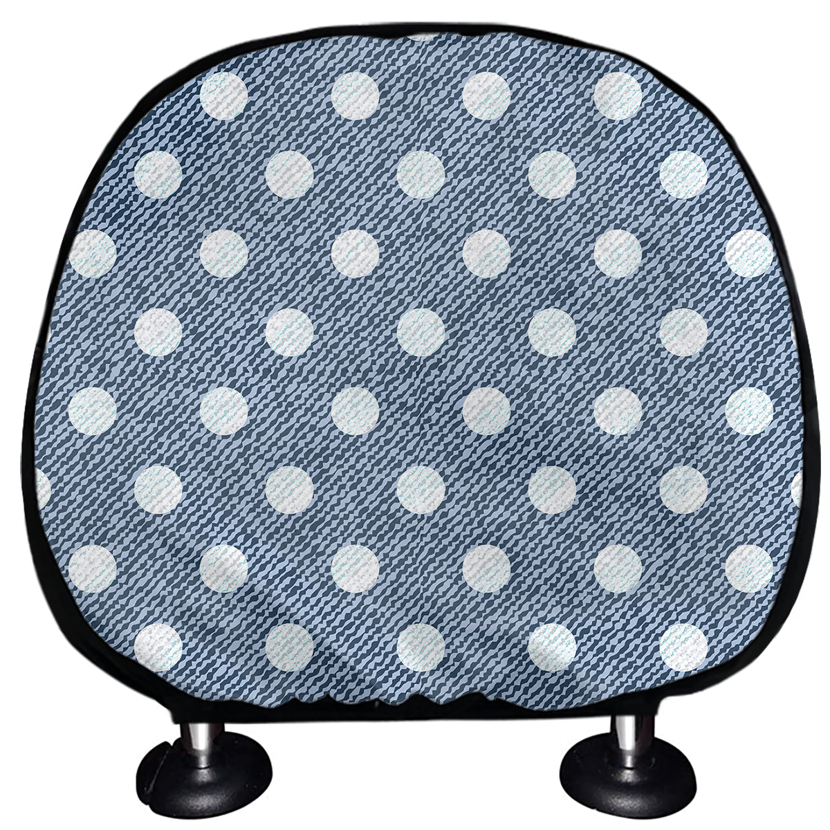 Polka Dot Denim Jeans Pattern Print Car Headrest Covers