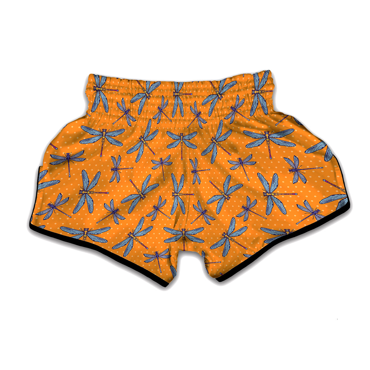 Polka Dot Dragonfly Pattern Print Muay Thai Boxing Shorts