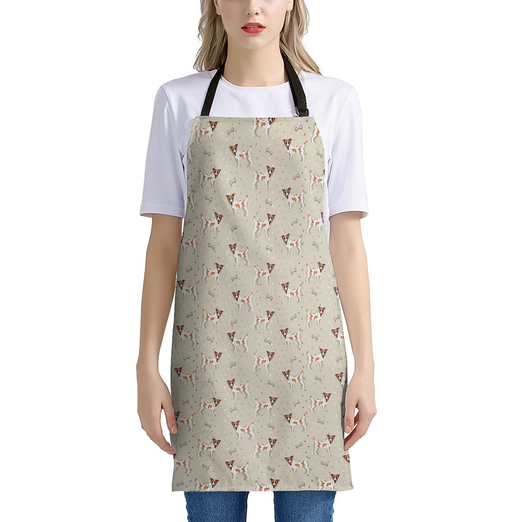 Polka Dot Jack Russell Terrier Print Apron