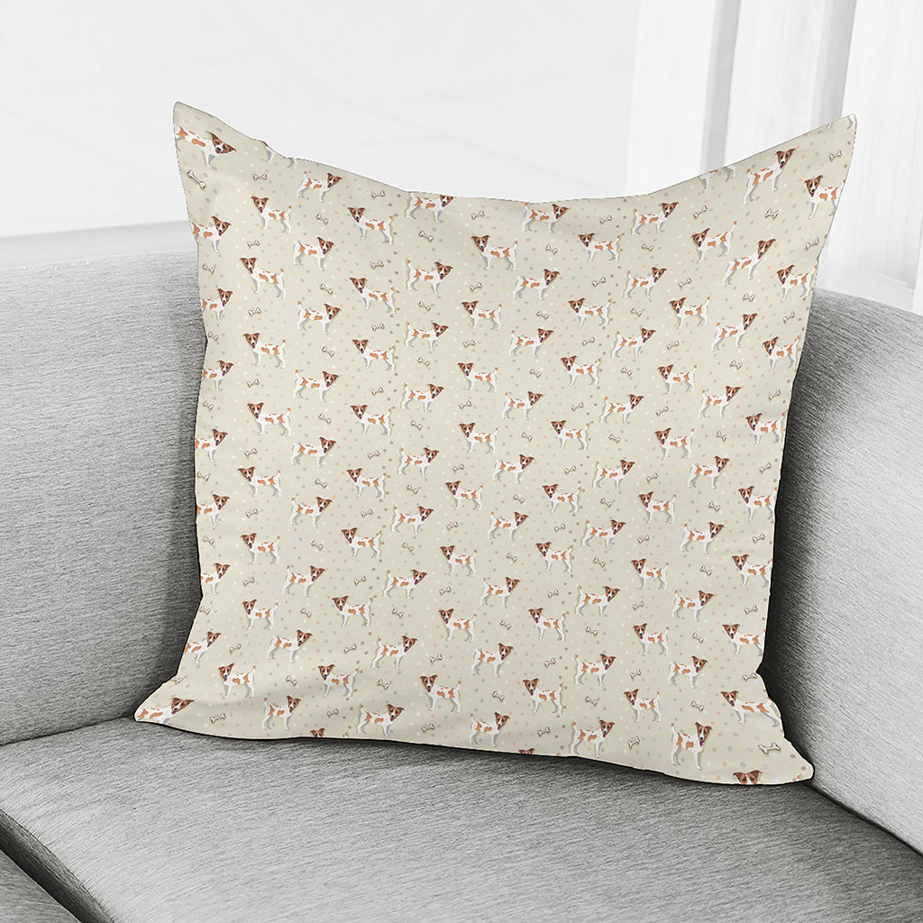 Polka Dot Jack Russell Terrier Print Pillow Cover