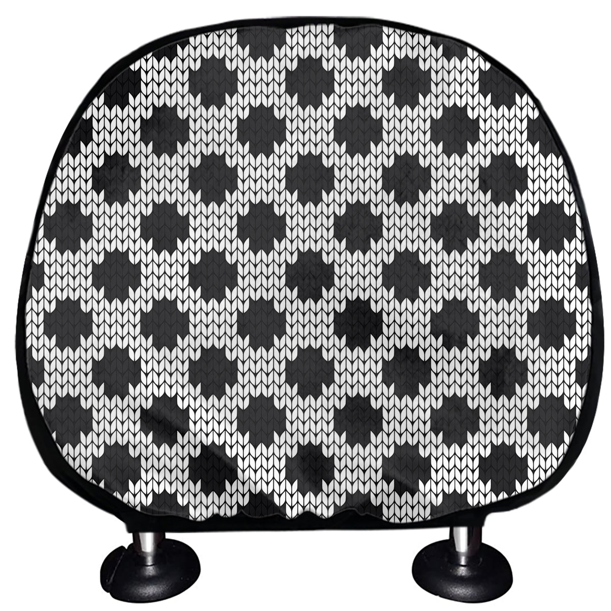 Polka Dot Knitted Pattern Print Car Headrest Covers