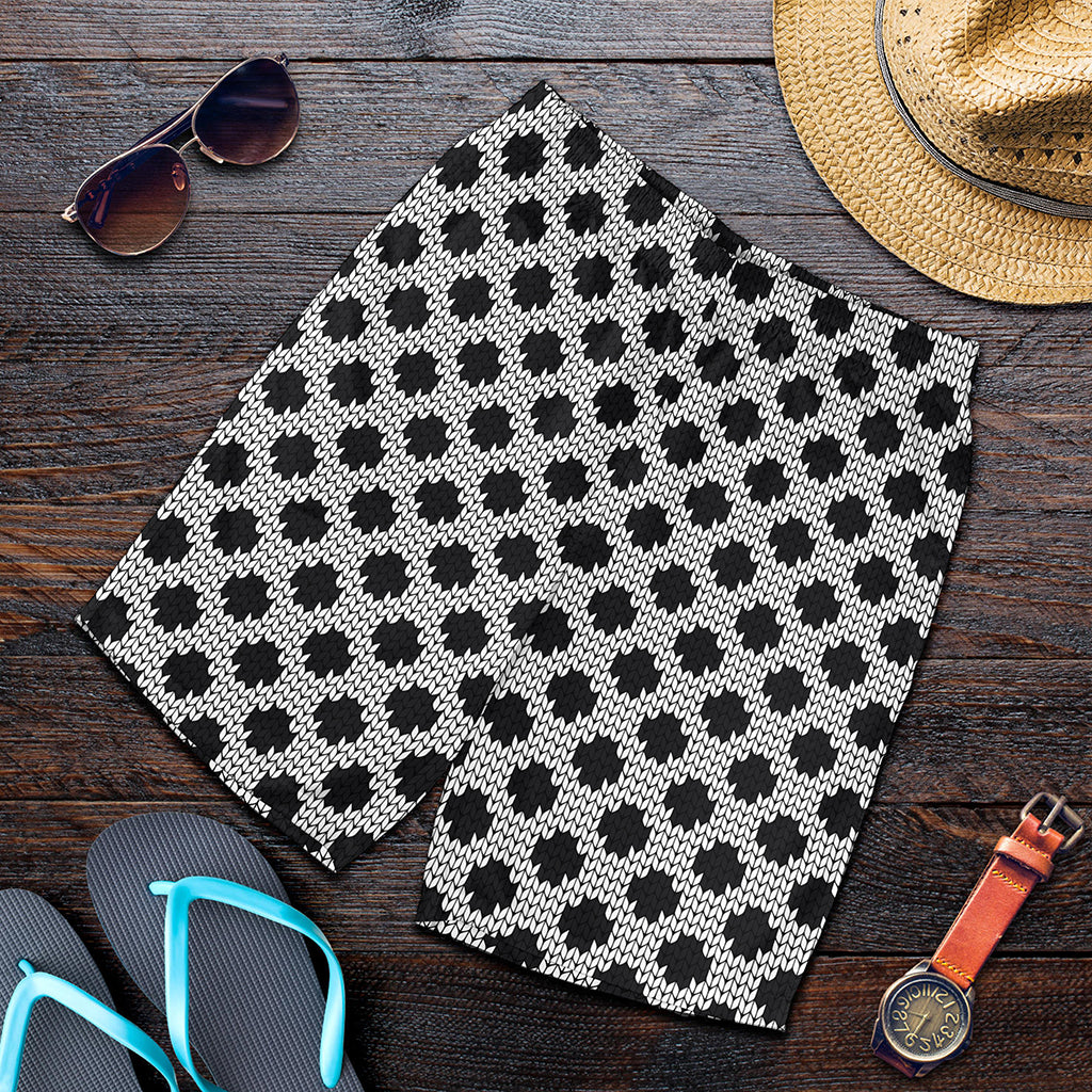 Polka Dot Knitted Pattern Print Men's Shorts