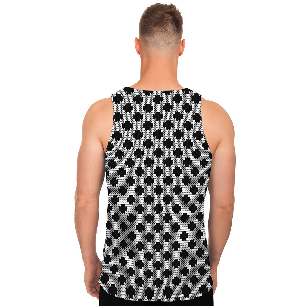 Polka Dot Knitted Pattern Print Men's Tank Top