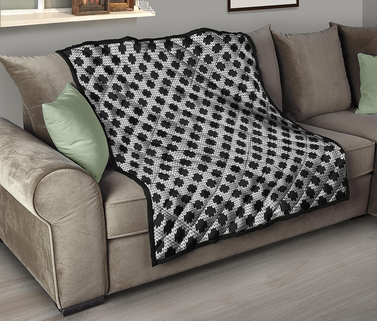 Polka Dot Knitted Pattern Print Quilt