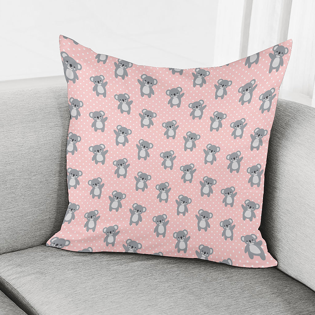 Polka Dot Koala Pattern Print Pillow Cover