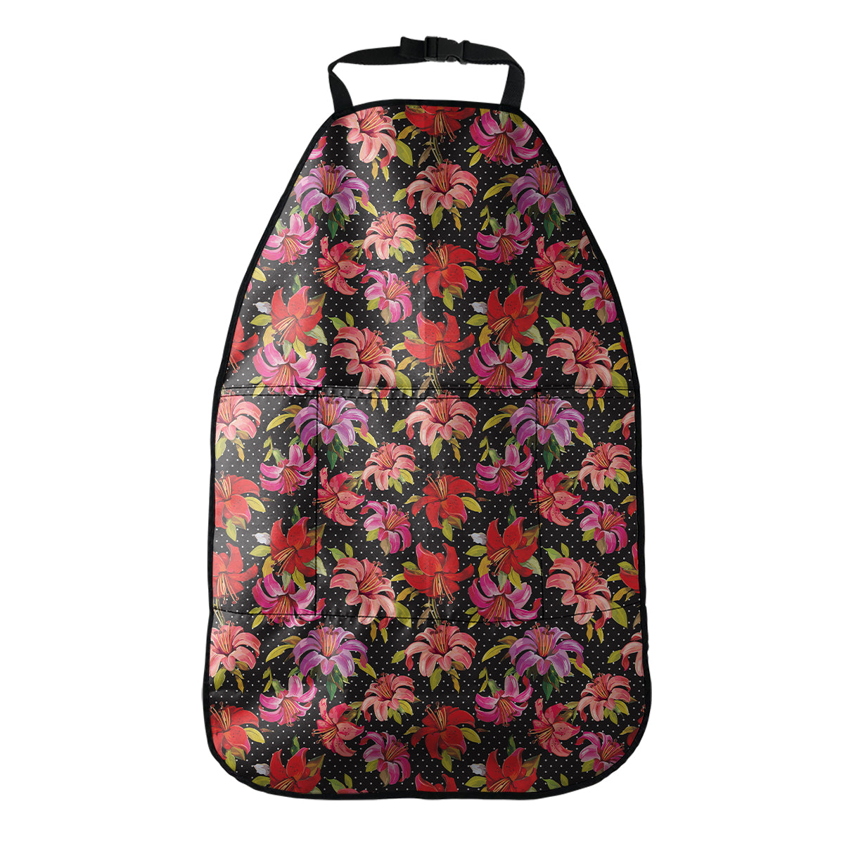 Polka Dot Lily Pattern Print Car Seat Organizers