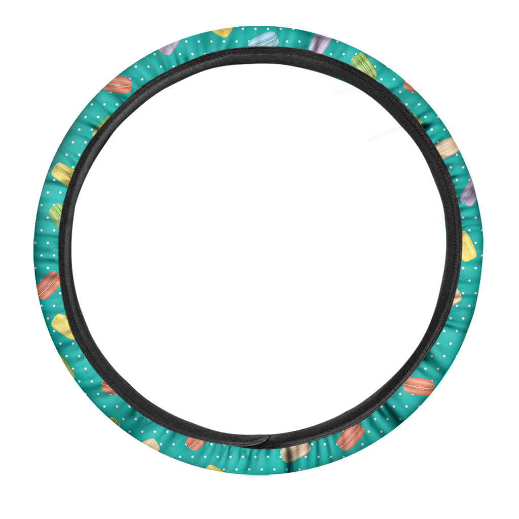 Polka Dot Macaron Pattern Print Car Steering Wheel Cover