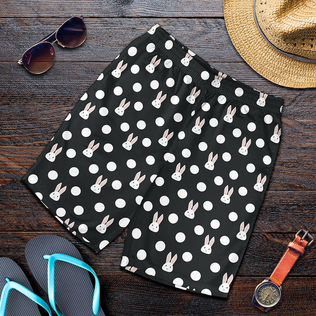 Polka Dot Rabbit Pattern Print Men's Shorts