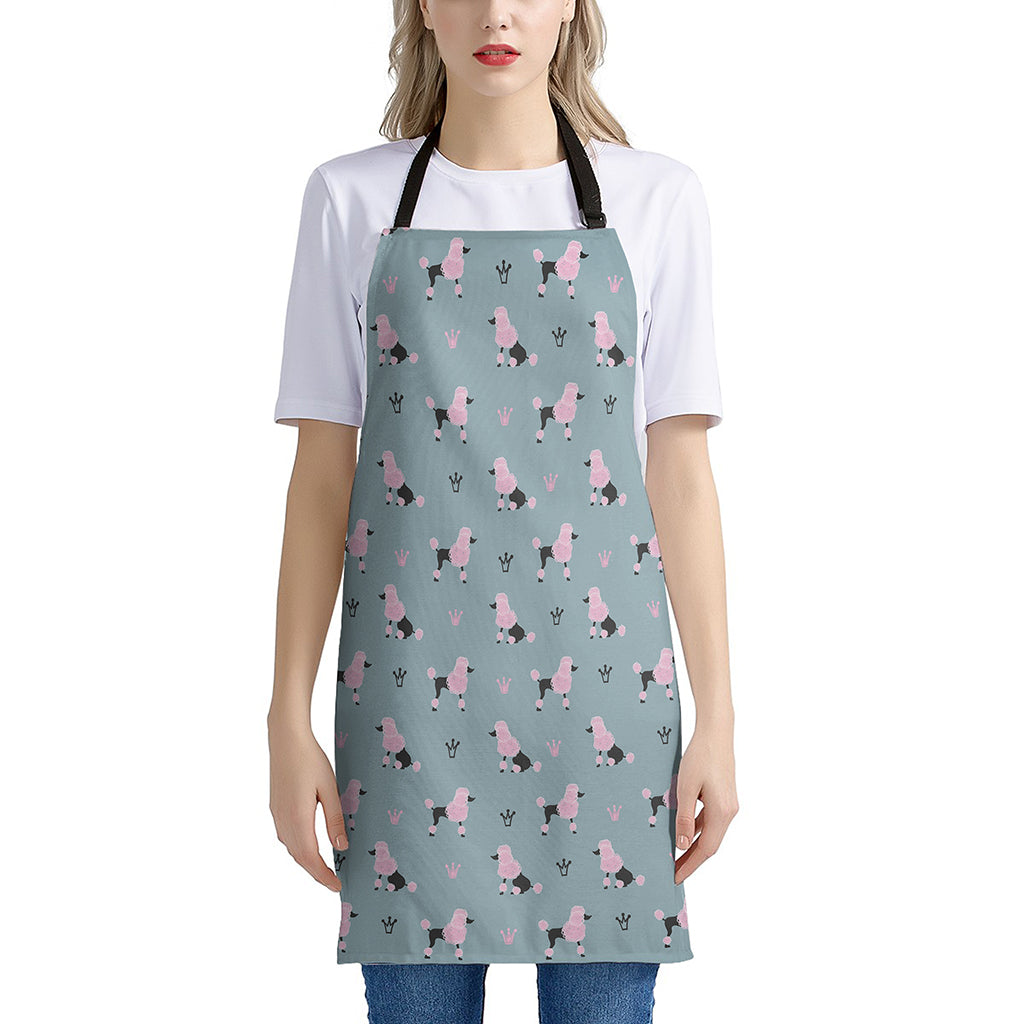 Poodle And Crown Pattern Print Apron
