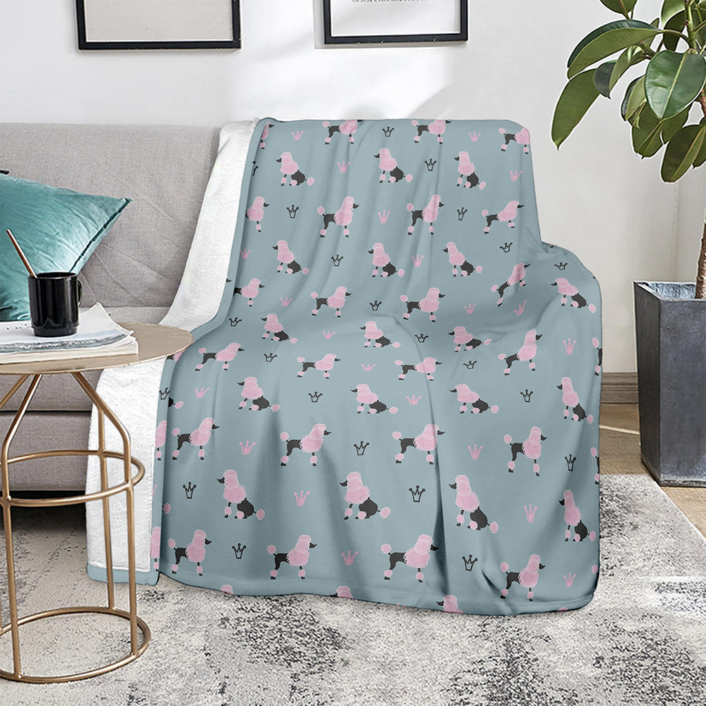Poodle And Crown Pattern Print Blanket