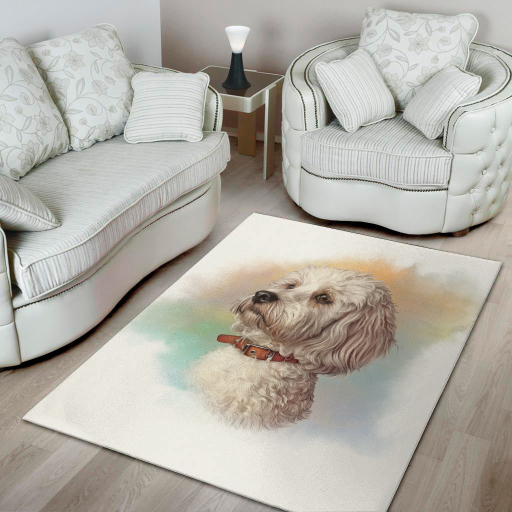 Poodle Portrait Print Area Rug