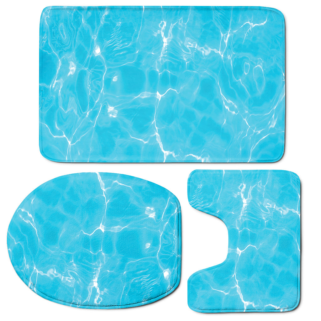 Pool Water Surface Print 3 Piece Bath Mat Set