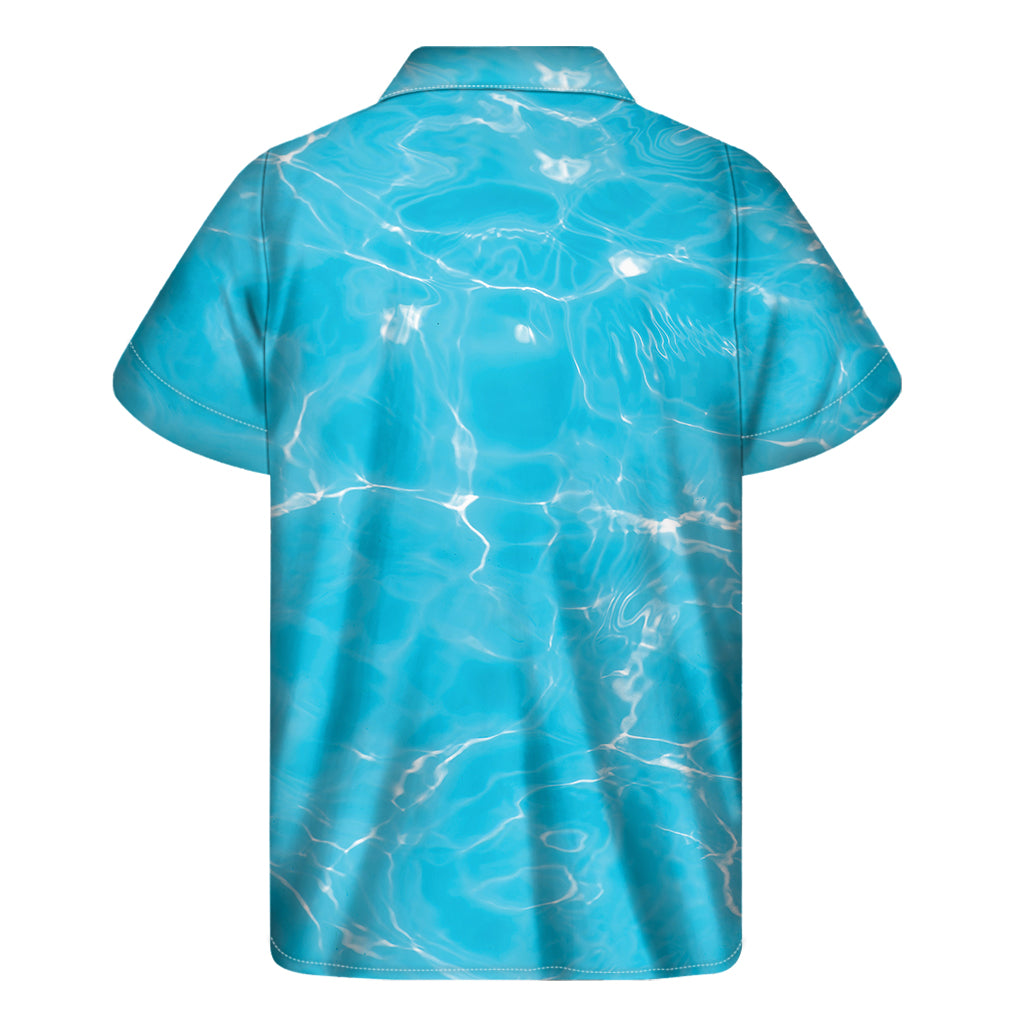 Pool Water Surface Print Men's Short Sleeve Shirt