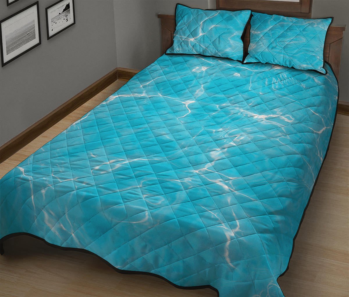 Pool Water Surface Print Quilt Bed Set
