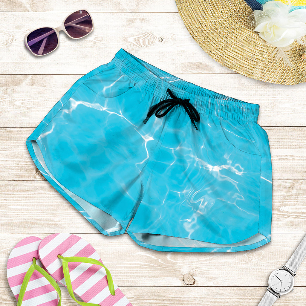 Pool Water Surface Print Women's Shorts