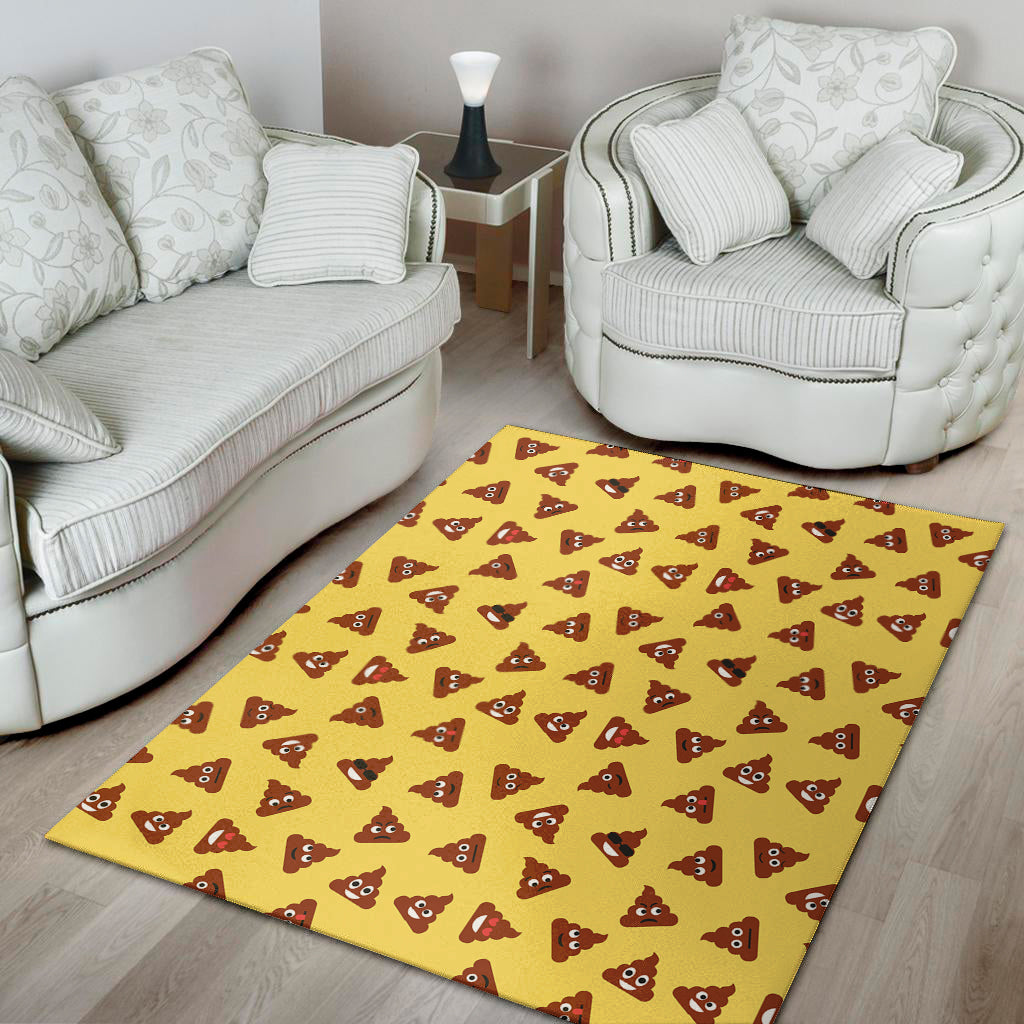 Poop Emoji Pattern Print Area Rug