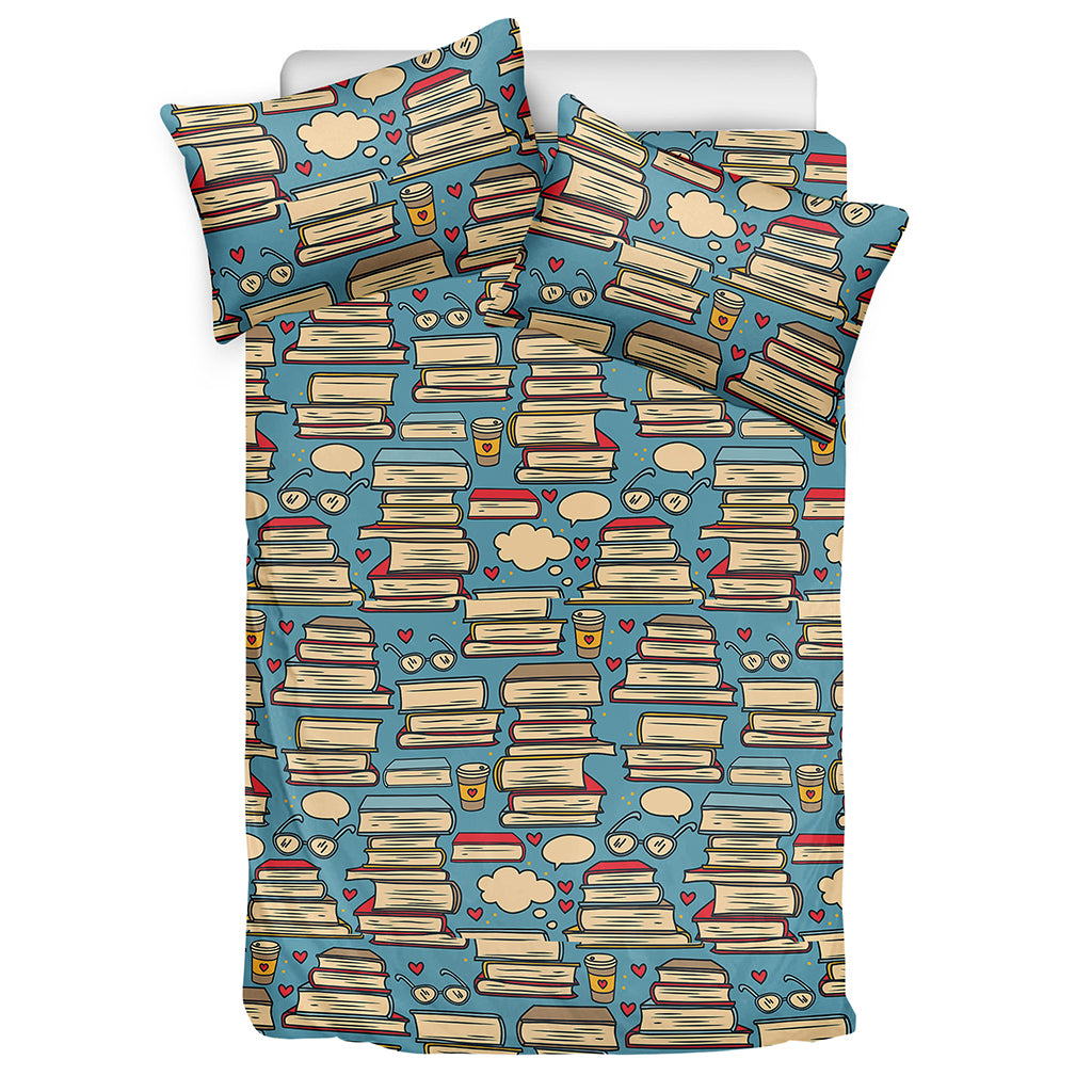Pop Art Books Pattern Print Duvet Cover Bedding Set
