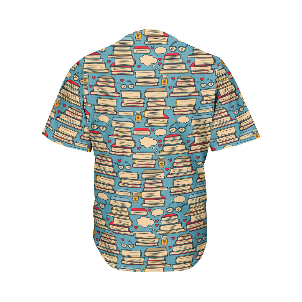 Pop Art Books Pattern Print Men's Baseball Jersey