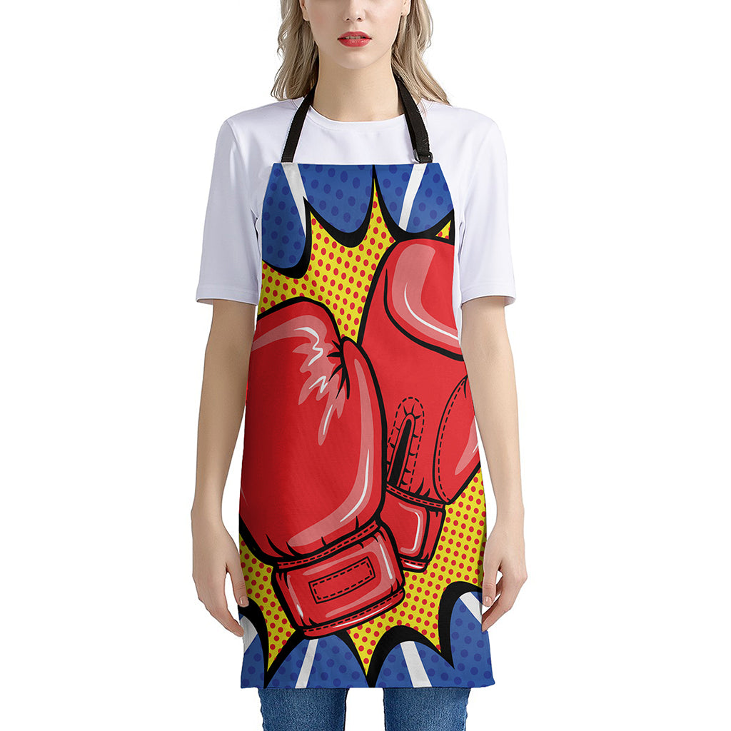 Pop Art Boxing Gloves Print Apron