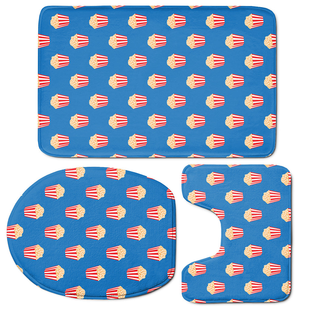 Popcorn Box Pattern Print 3 Piece Bath Mat Set