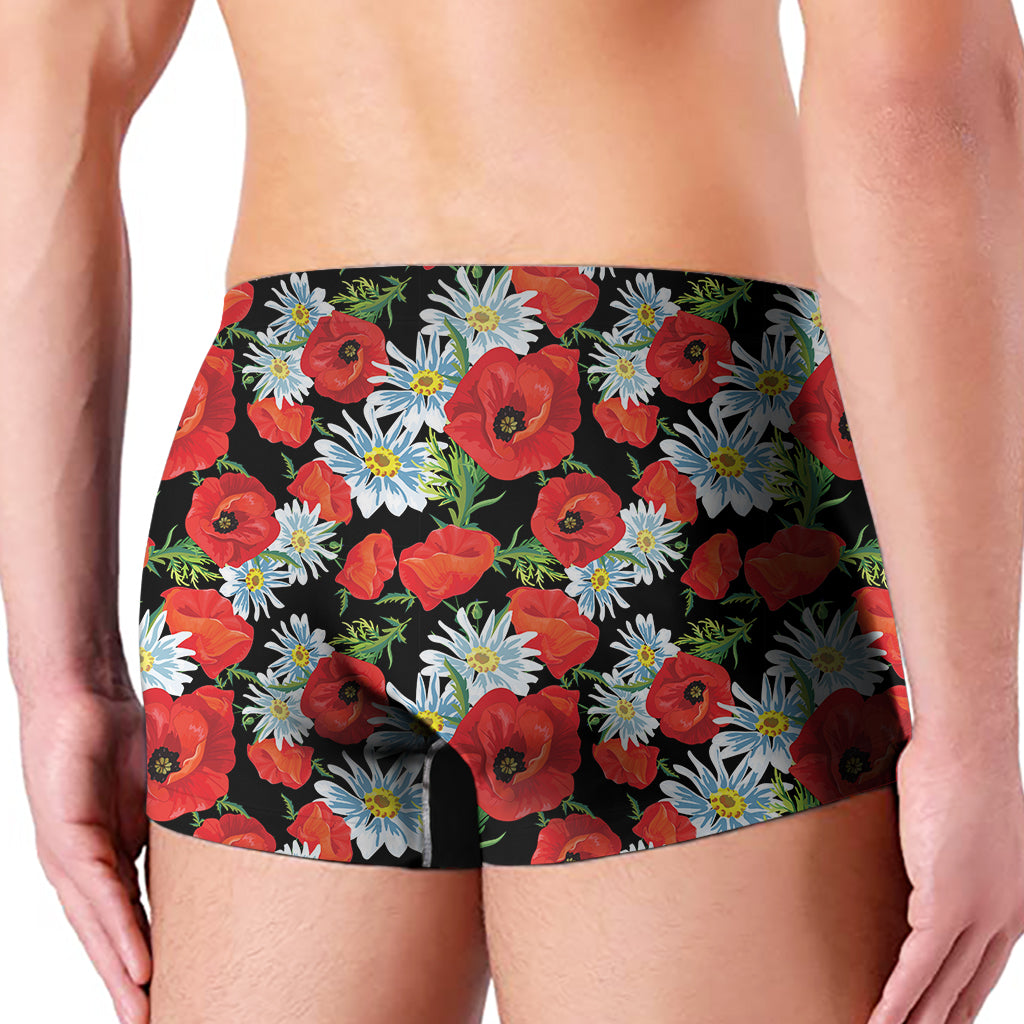 Poppy And Chamomile Pattern Print Men's Boxer Briefs