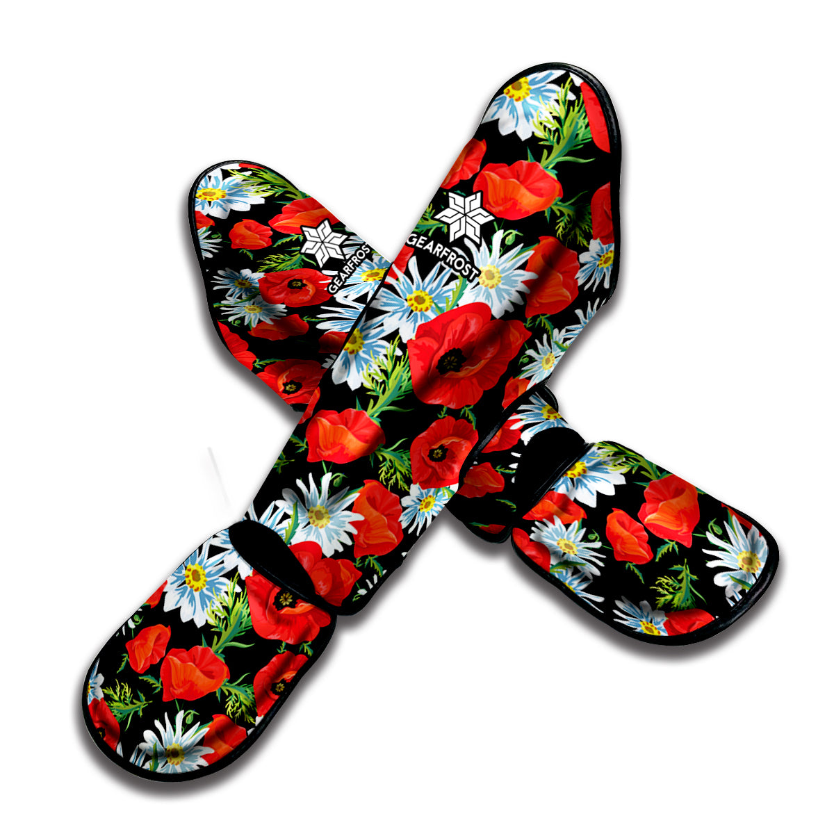 Poppy And Chamomile Pattern Print Muay Thai Shin Guard