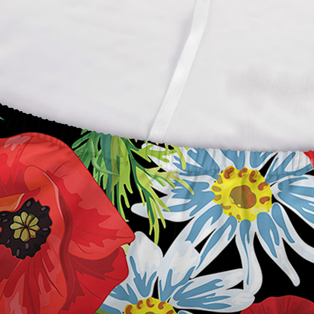 Poppy And Chamomile Pattern Print Sofa Cover