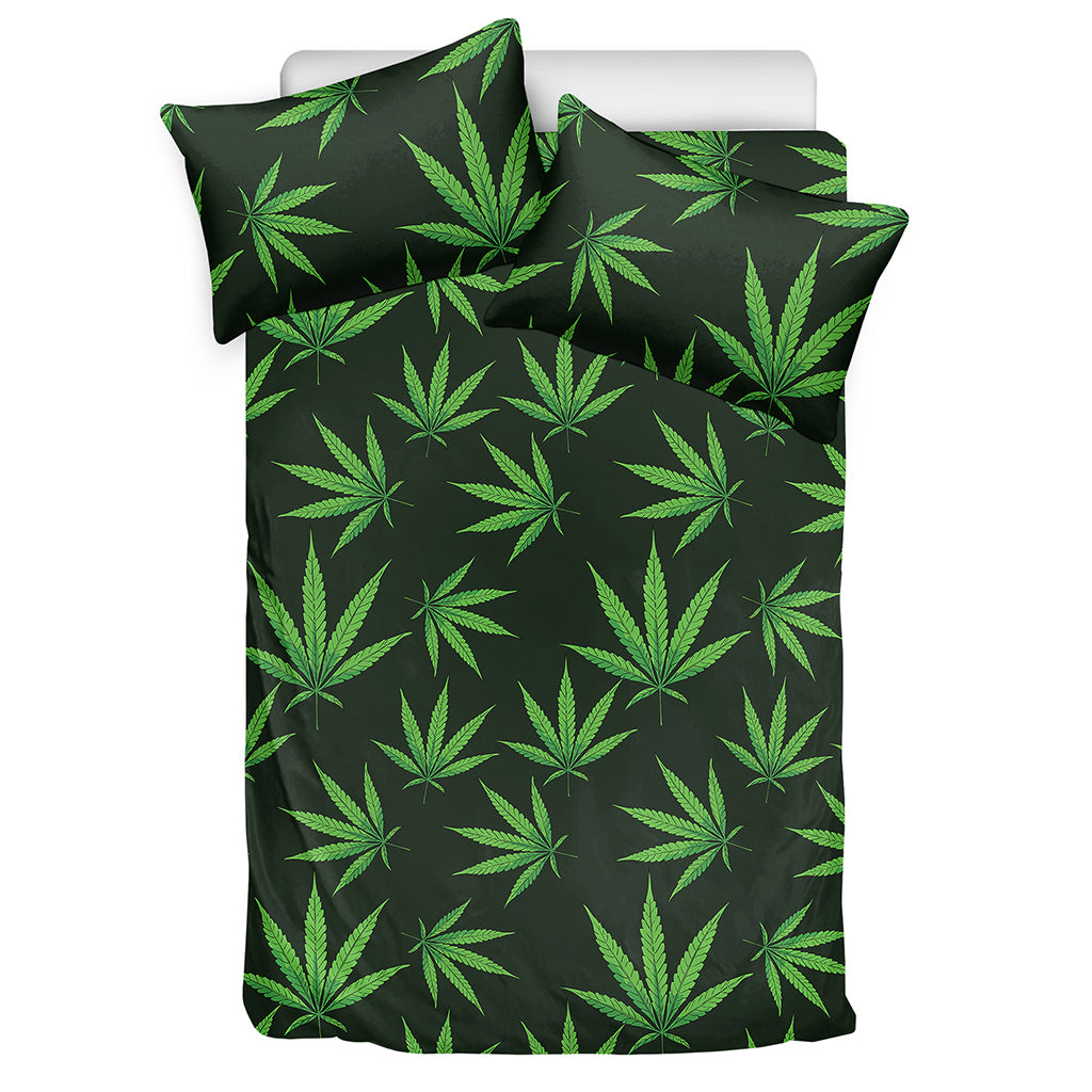Pot Leaf Pattern Print Duvet Cover Bedding Set