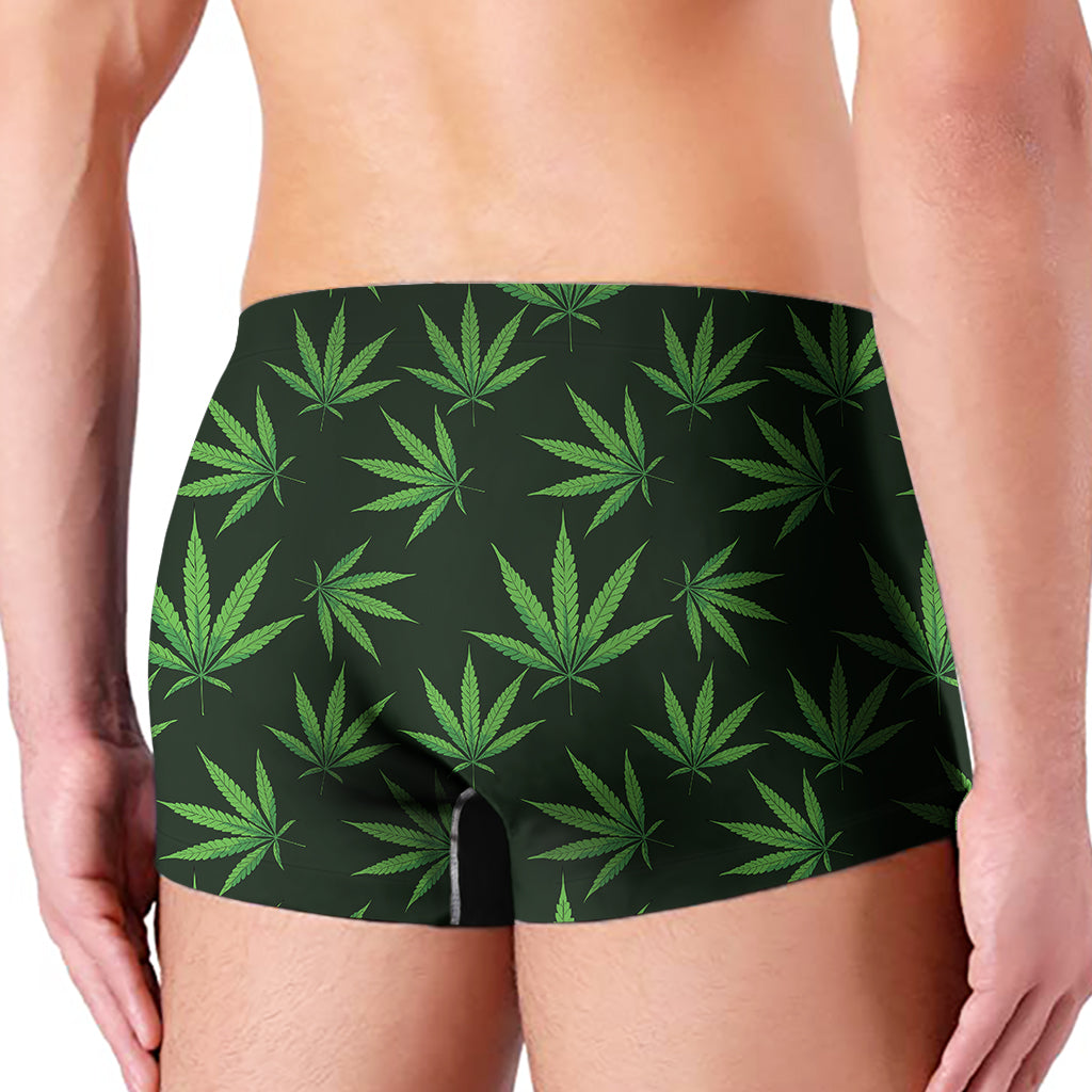 Pot Leaf Pattern Print Men's Boxer Briefs