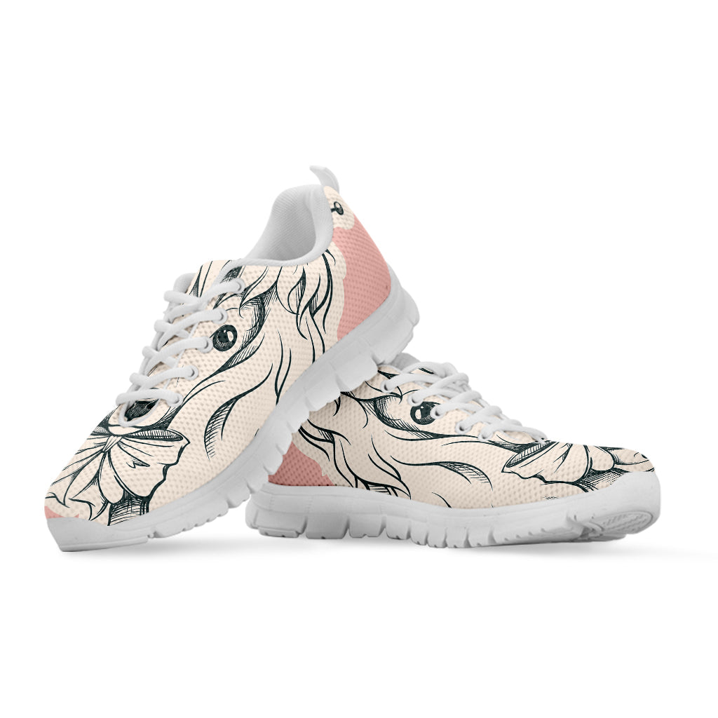 Princess Poodle Print White Sneakers