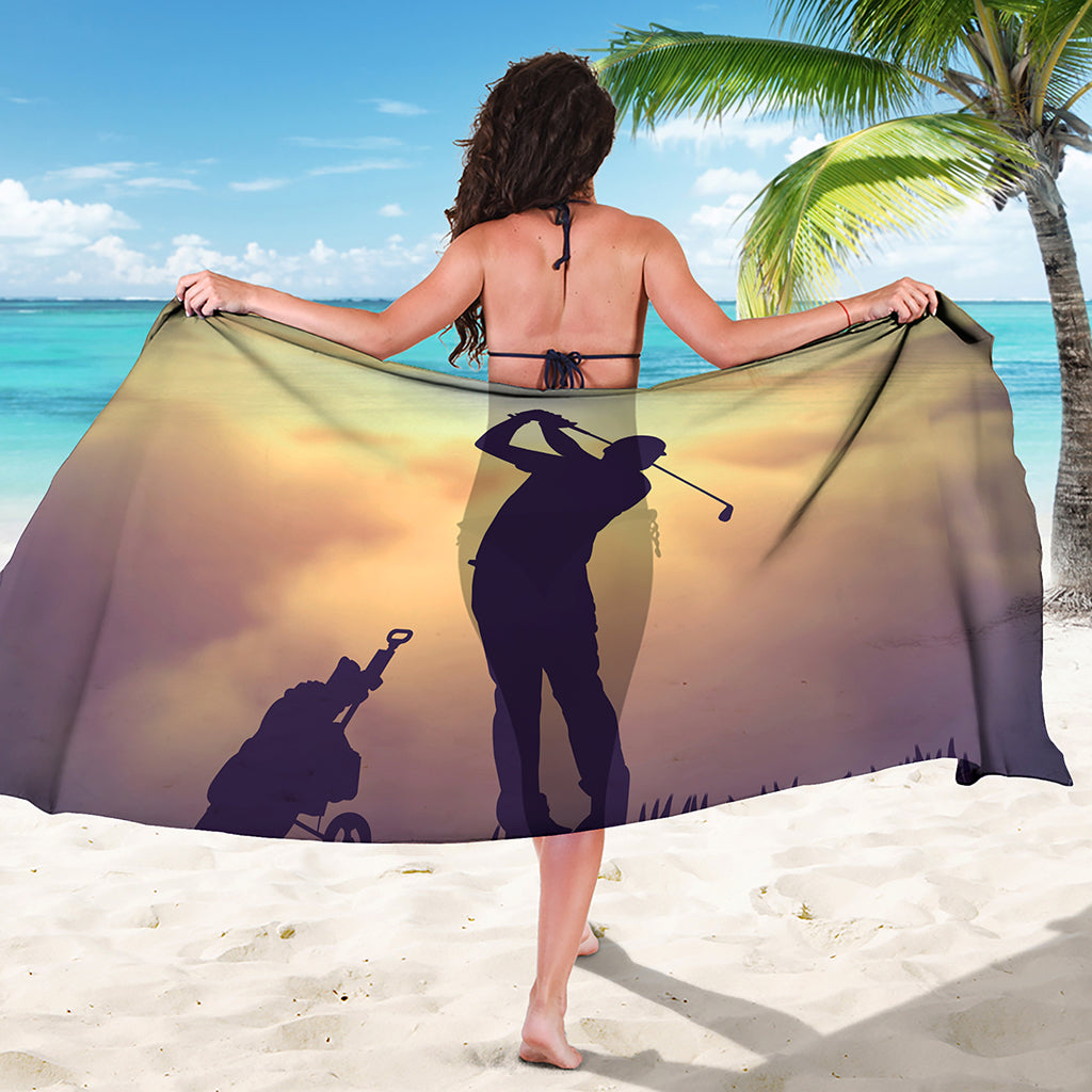 Pro Golf Swing Print Beach Sarong Wrap