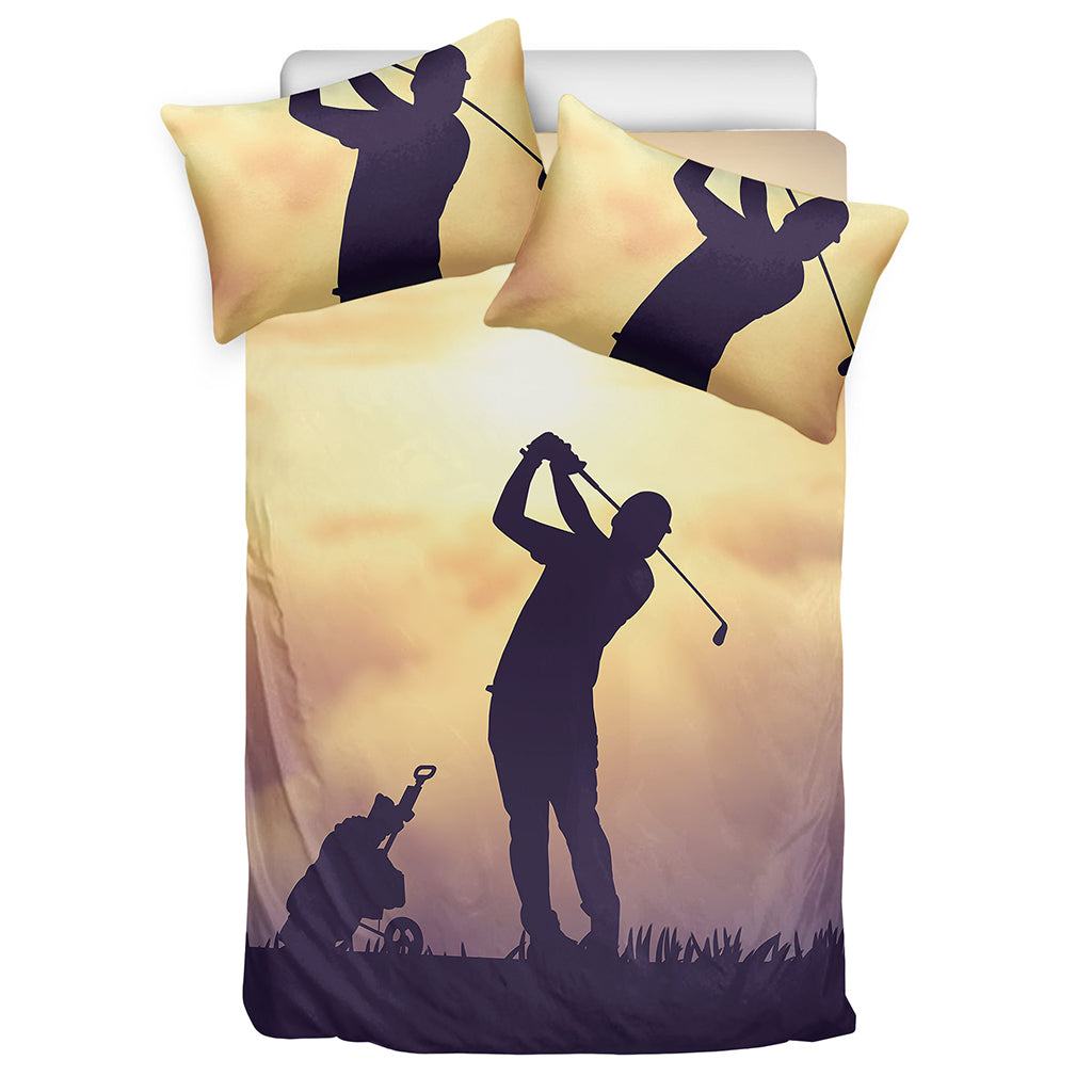 Pro Golf Swing Print Duvet Cover Bedding Set