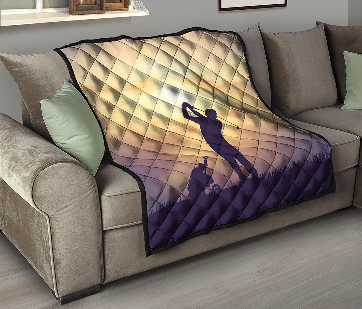 Pro Golf Swing Print Quilt